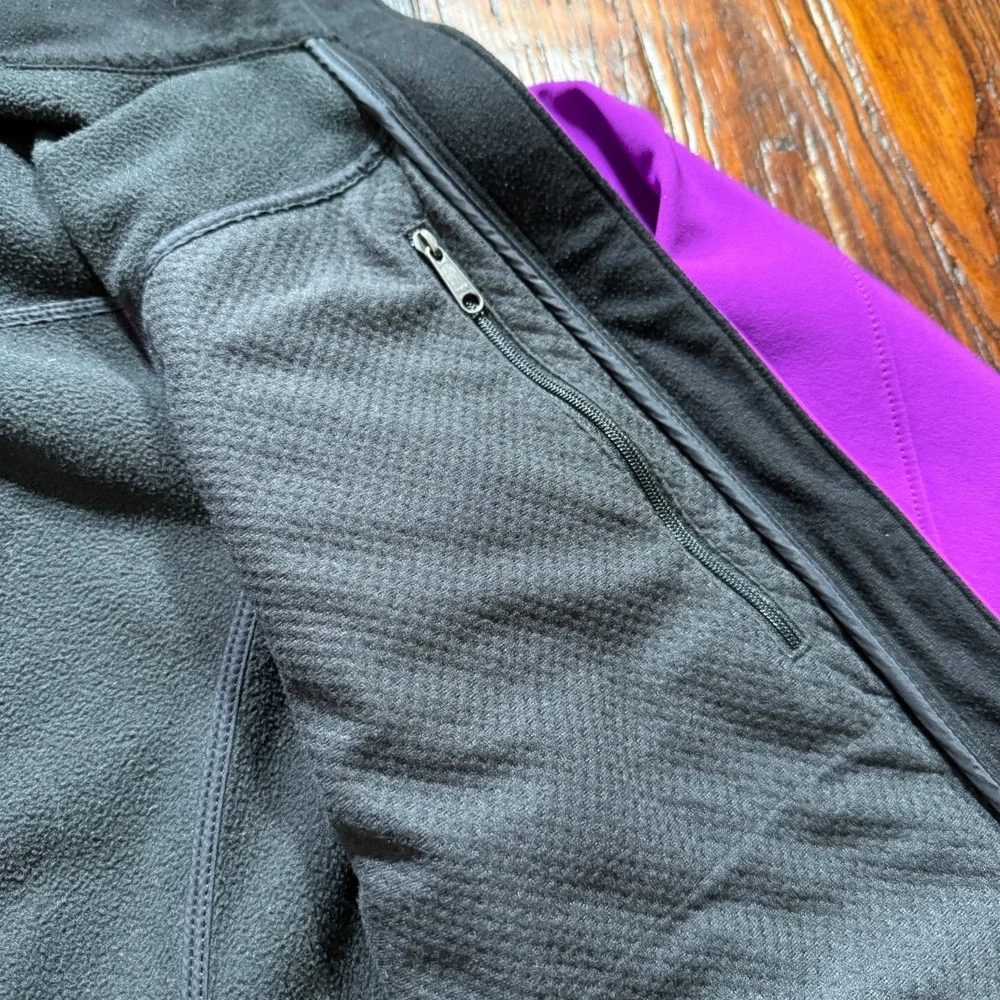 Marmot Jacket Womens Small Purple Soft Shell Midweight Lined Full Zip Gorp - EUC